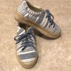 QUPID - Blue stripe espadrille shoes